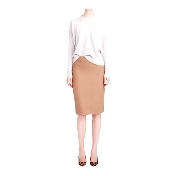 J. Crew No. 2 Pencil Skirt Camel Tan Wool 00 XXS XS - Picture 1 of 7